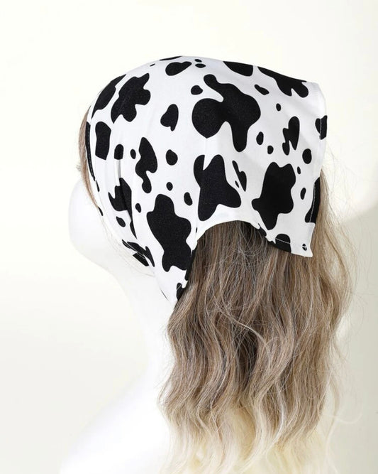 Cow Print Kerchief Hair Cover