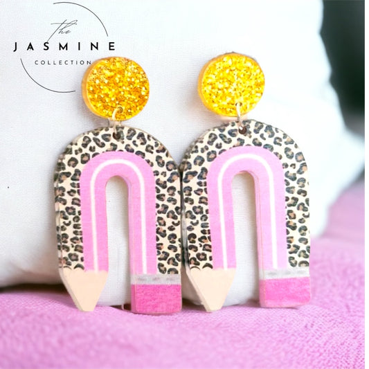 Teacher Leopard U Shape Earrings