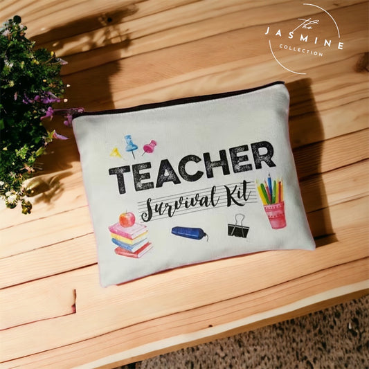 Teacher Survival Kit Makeup Bag